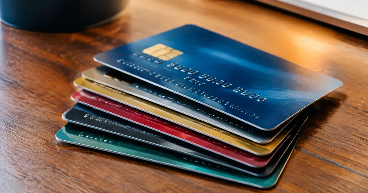 Carte finanziarie impilate in ordine discendente