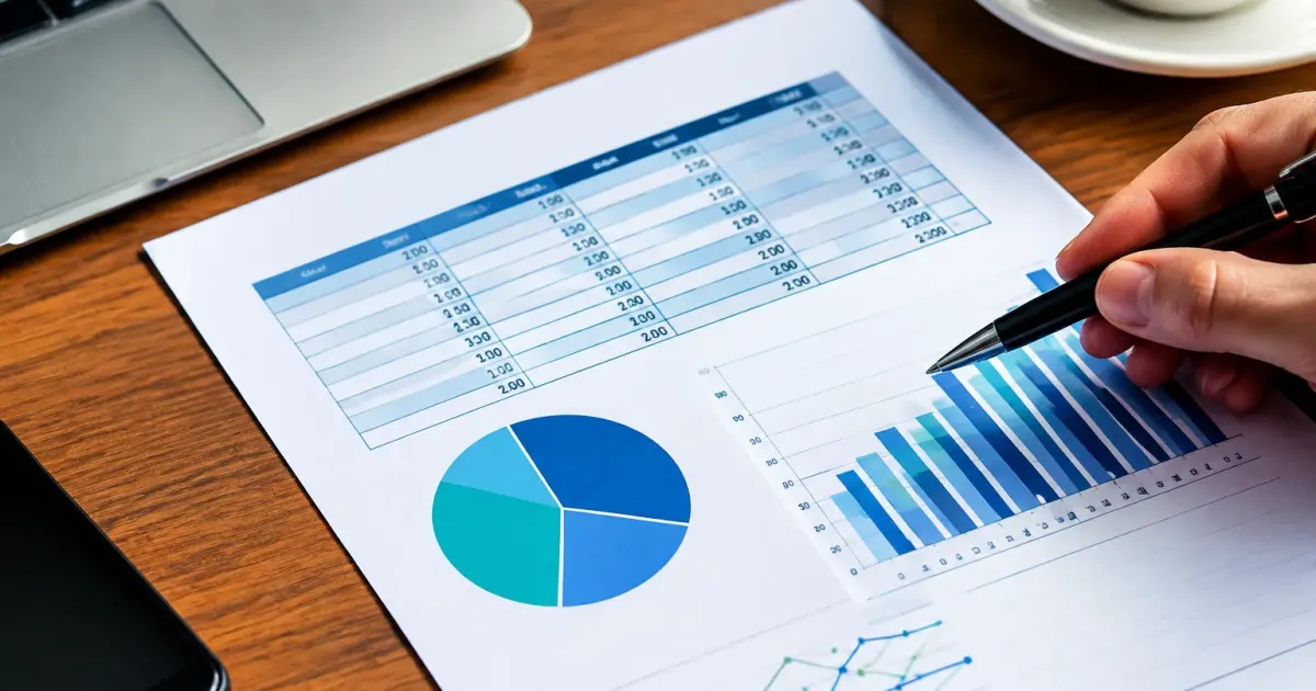 Documento fiscale con tabella comparativa e grafici analitici verticali