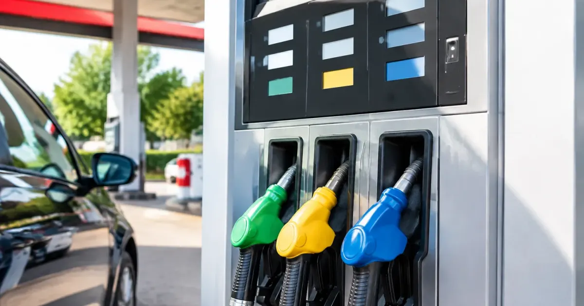 Pompa distributrice carburanti con prezzi bloccati pannello frontale