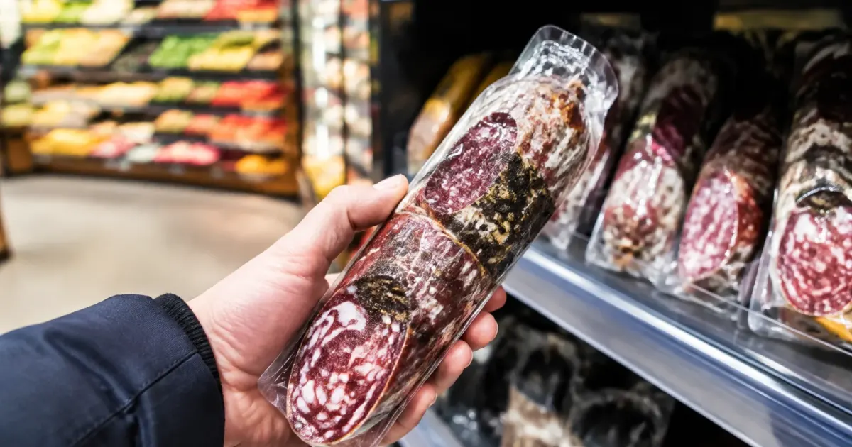 Confezione di salame tartufato ritirata dal banco supermercato