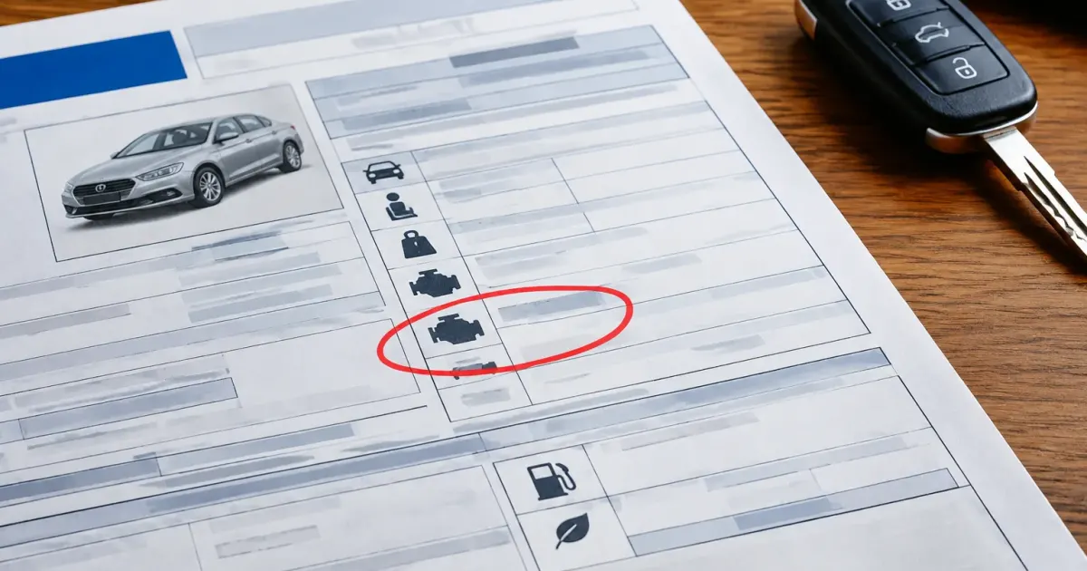 Documento di tassa automobilistica con cifra potenza motore evidenziata in rosso